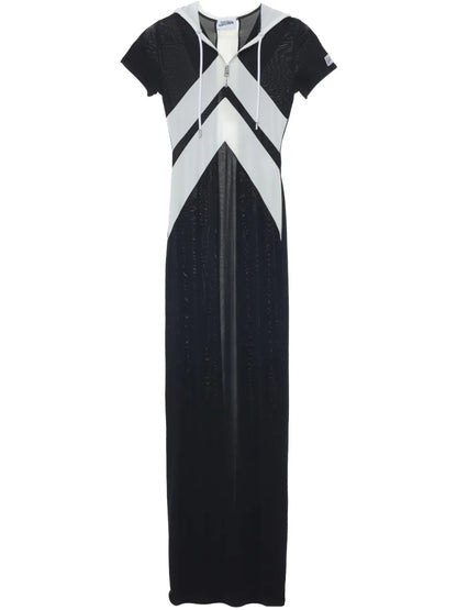 Chevron-Print Maxi Dress