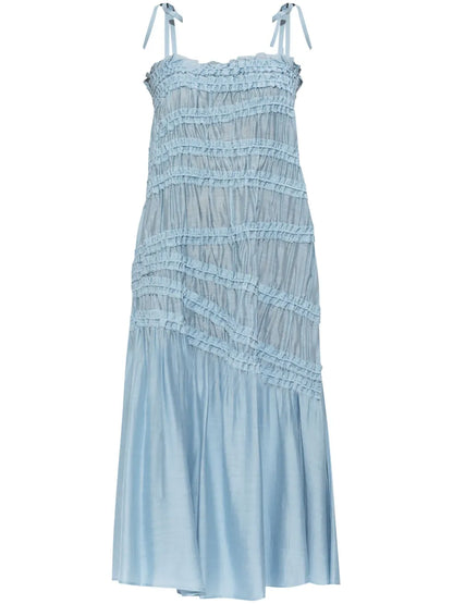 Shirred Midi Dress