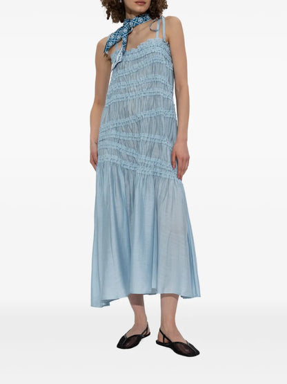 Shirred Midi Dress
