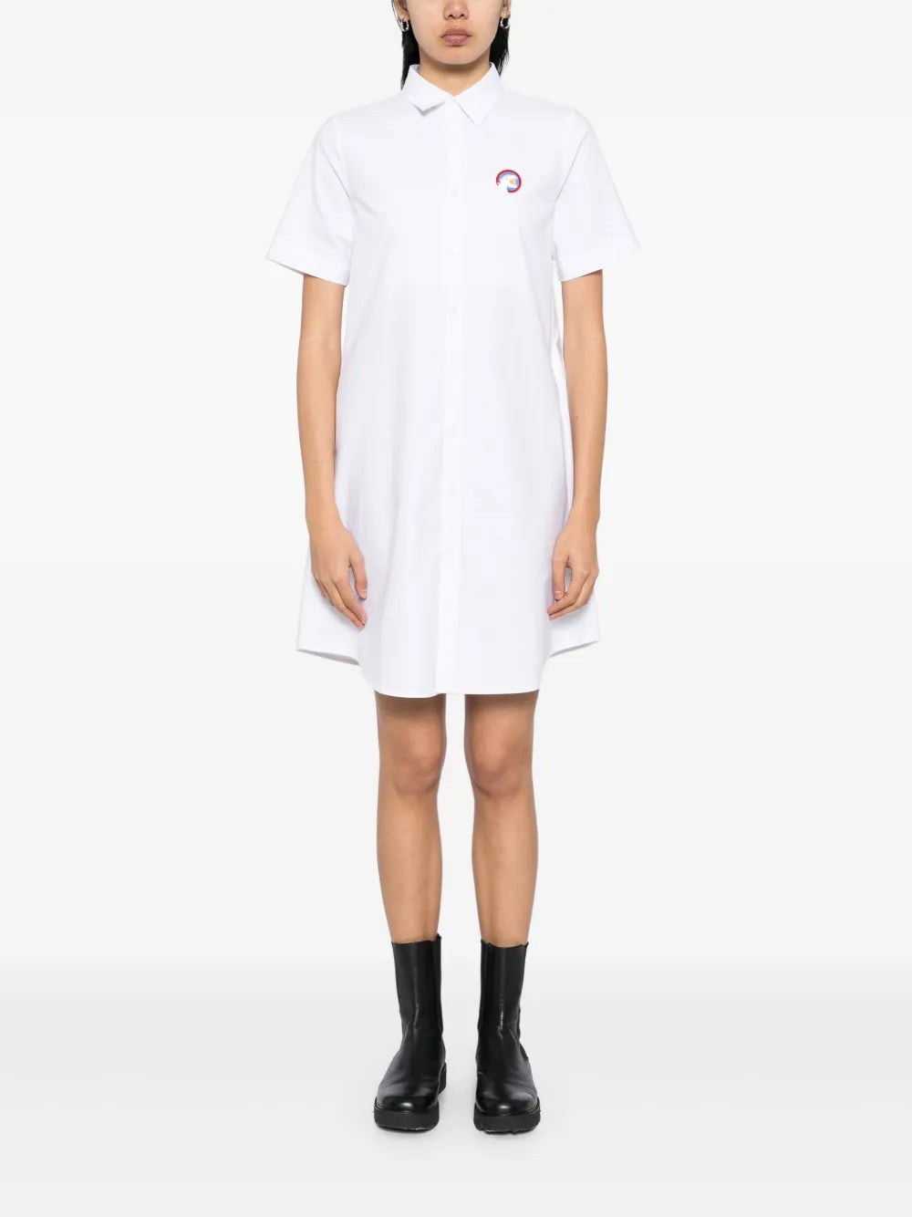 Embroidered Logo Shirt Dress