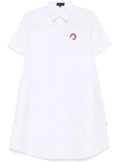 Embroidered Logo Shirt Dress