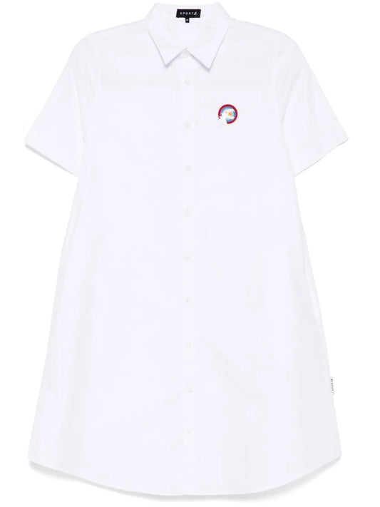 Embroidered Logo Shirt Dress