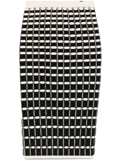 Micro-Ruffles Midi Skirt