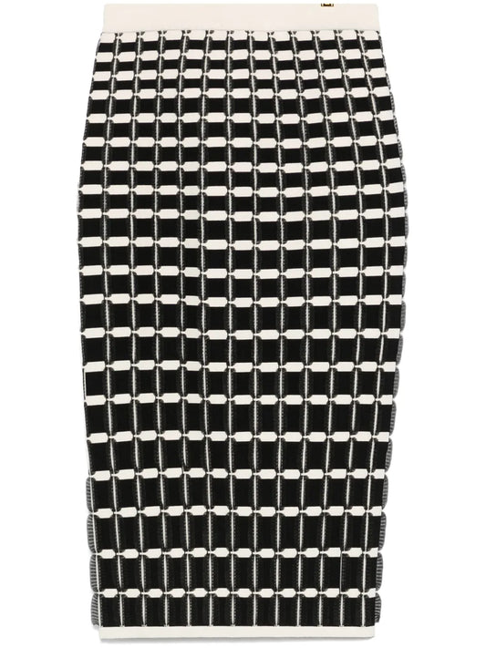 Micro-Ruffles Midi Skirt