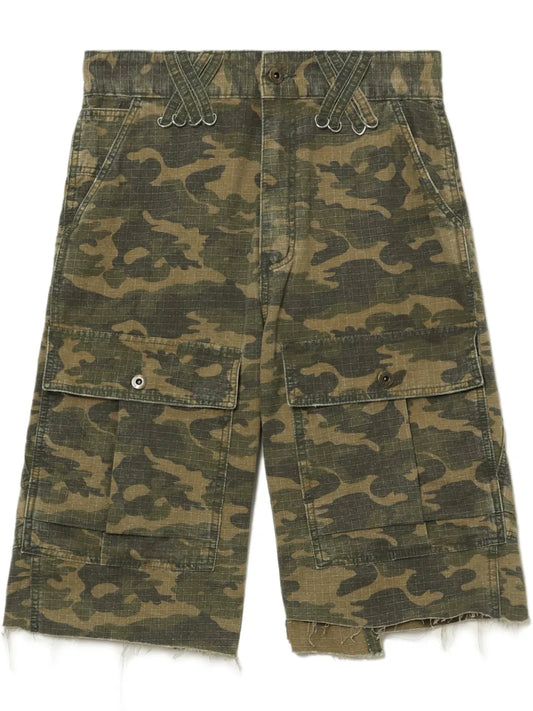 Camouflage-Print Cargo Shorts