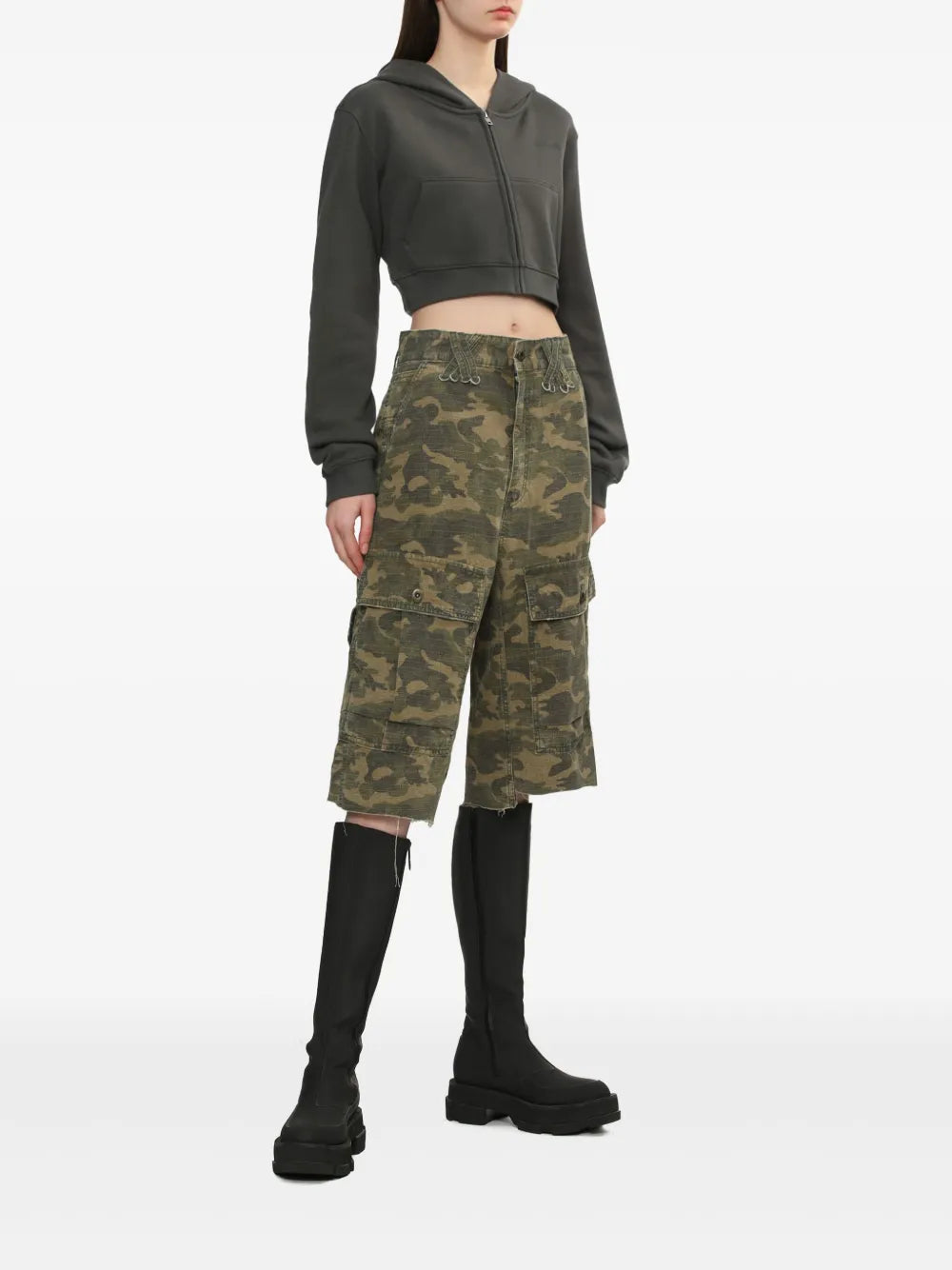 Camouflage-Print Cargo Shorts