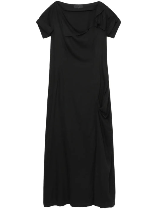 Asymmetric-Neck Dress