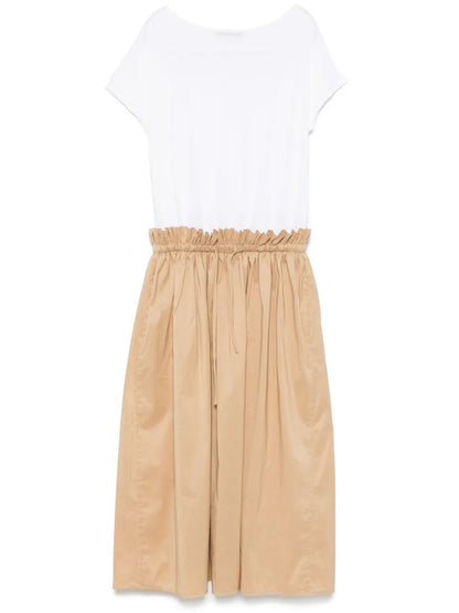Gathered-Detail Midi Dress