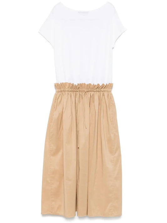 Gathered-Detail Midi Dress
