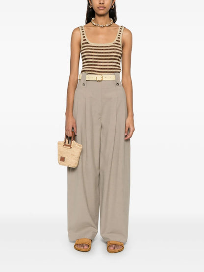 Pleated Wide-Leg Trousers