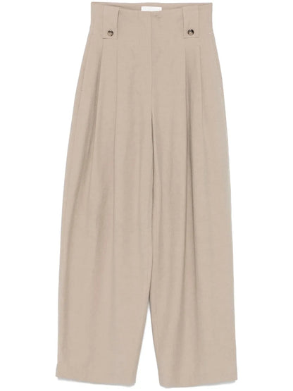 Pleated Wide-Leg Trousers
