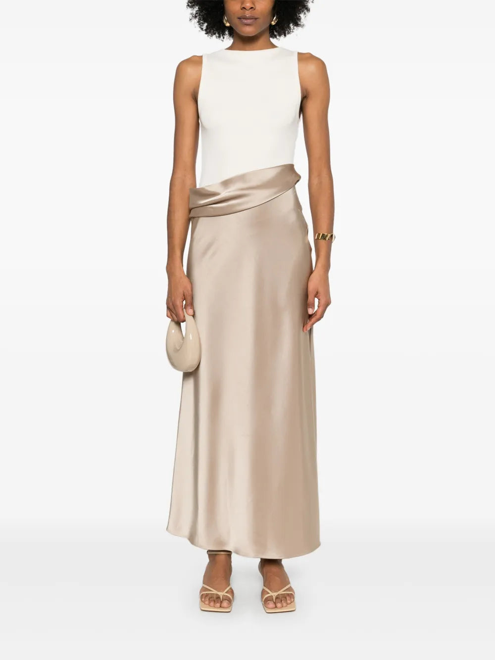 Draped-Detail Maxi Dress