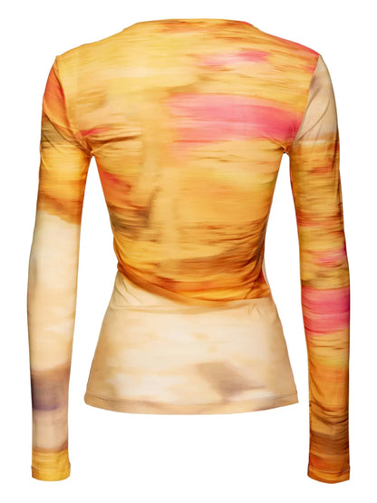 Abstract-Pattern Print Top