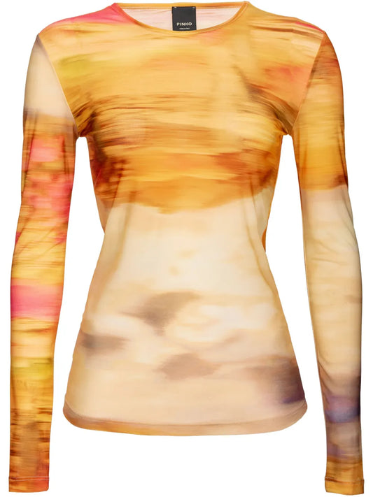 Abstract-Pattern Print Top