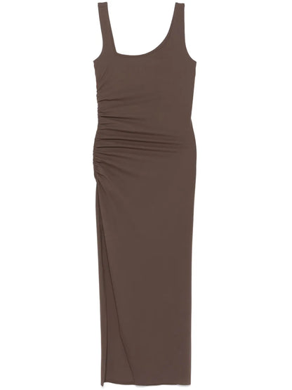Ruched-Detail Midi Dress