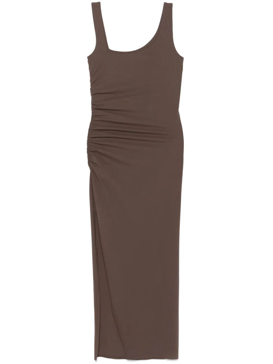 Ruched-Detail Midi Dress