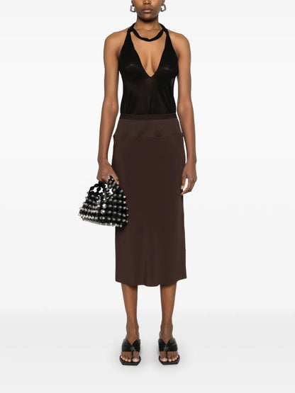 Knee Bias Midi Skirt
