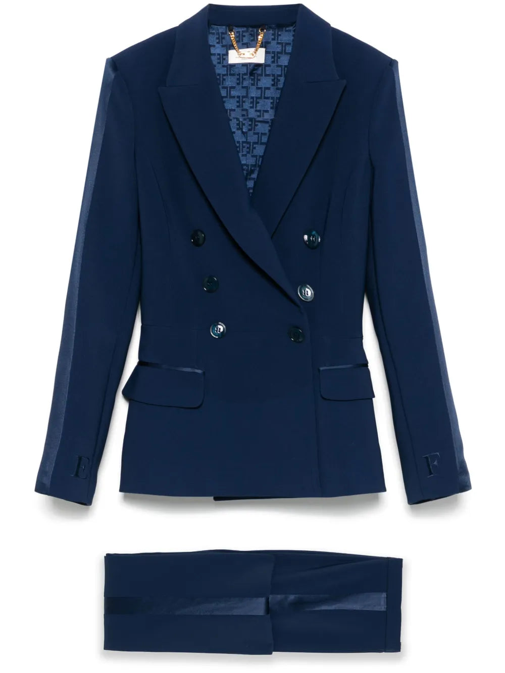 Satin-Bands Crepe Suit
