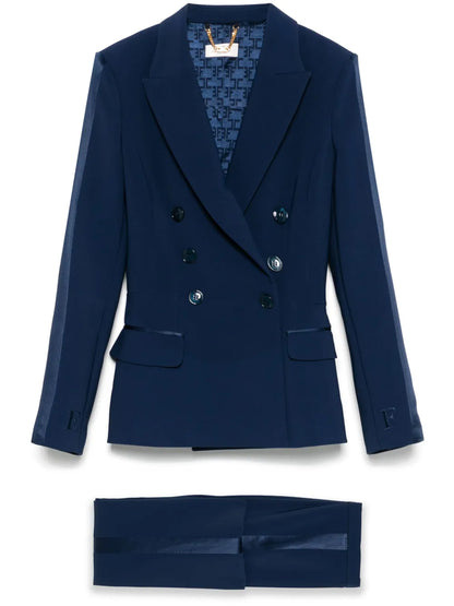 Satin-Bands Crepe Suit