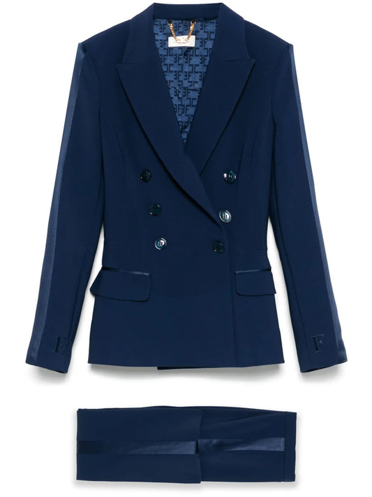 Satin-Bands Crepe Suit