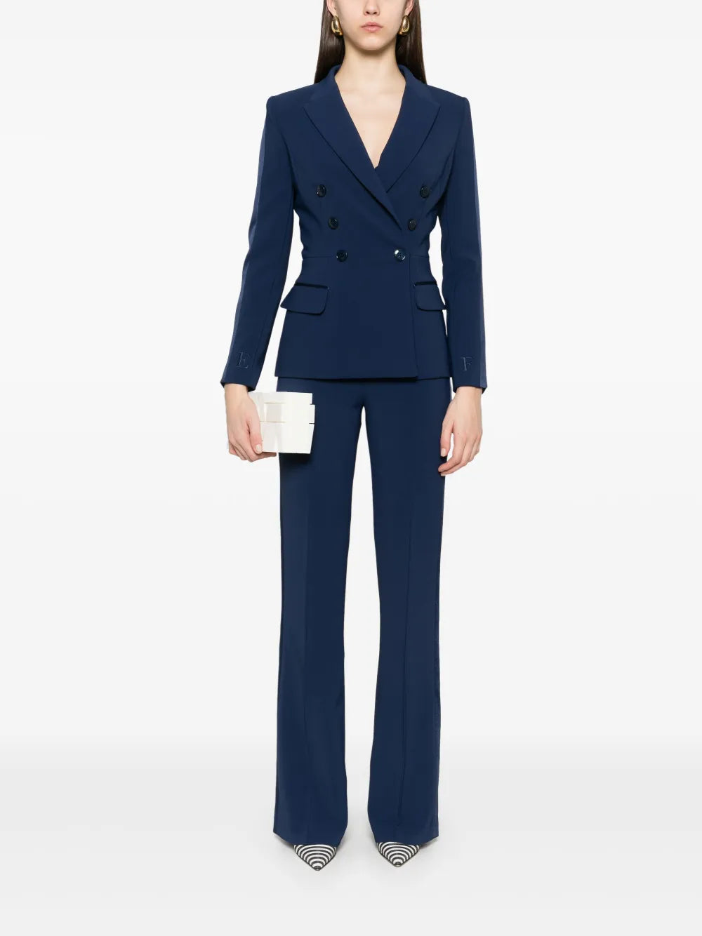 Satin-Bands Crepe Suit