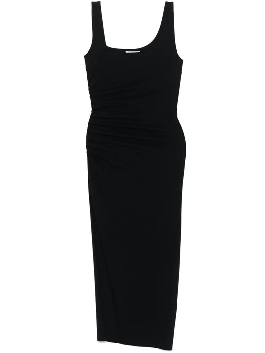 Ruched-Detail Midi Dress