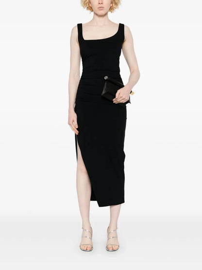 Ruched-Detail Midi Dress