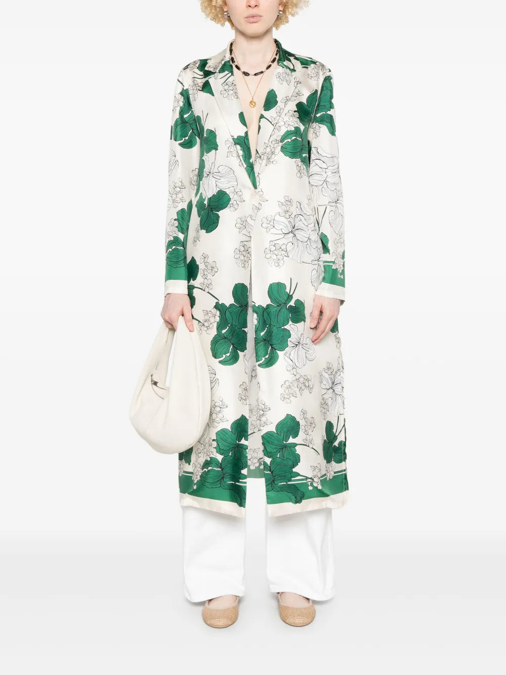 Floral-Print Coat