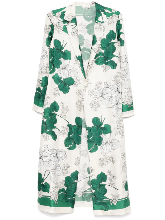 Floral-Print Coat