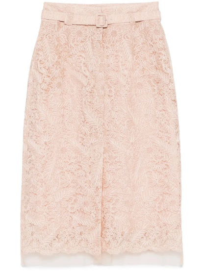 Floral-Lace Pencil Skirt