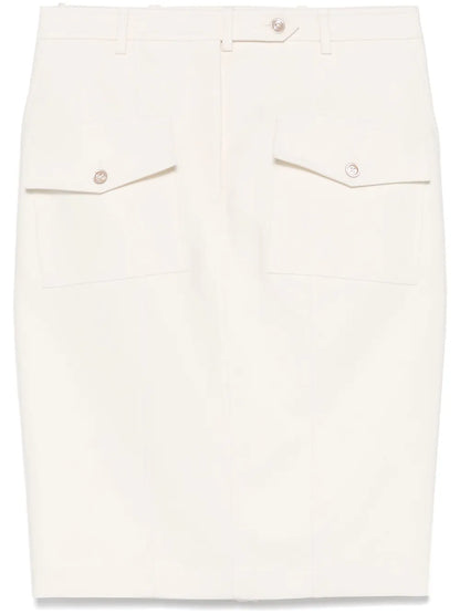 Patch-Pockets Midi Skirt