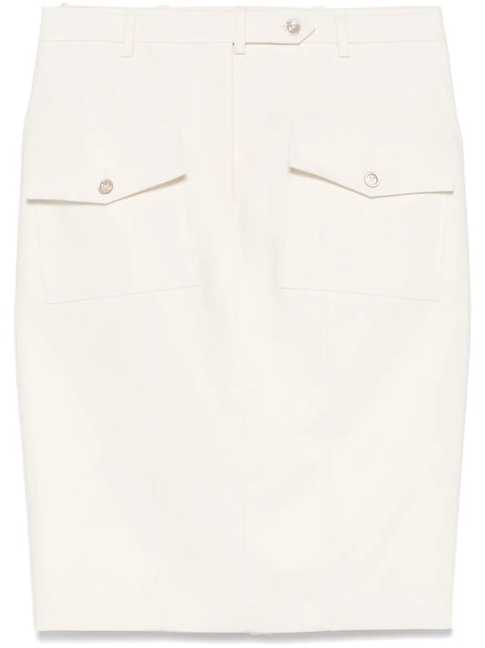 Patch-Pockets Midi Skirt