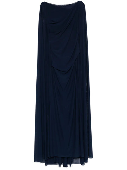 Cape-Insert Tulle Dress