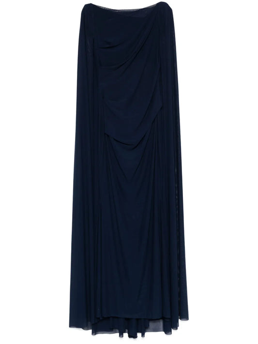 Cape-Insert Tulle Dress