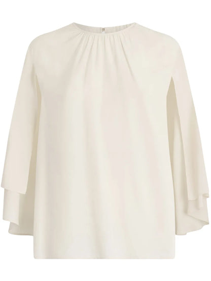 Belted Crepe De Chine Blouse