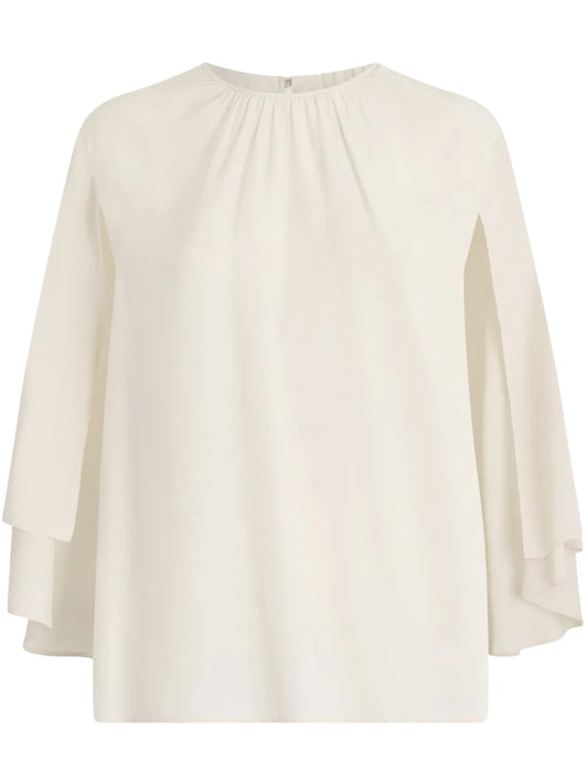 Belted Crepe De Chine Blouse