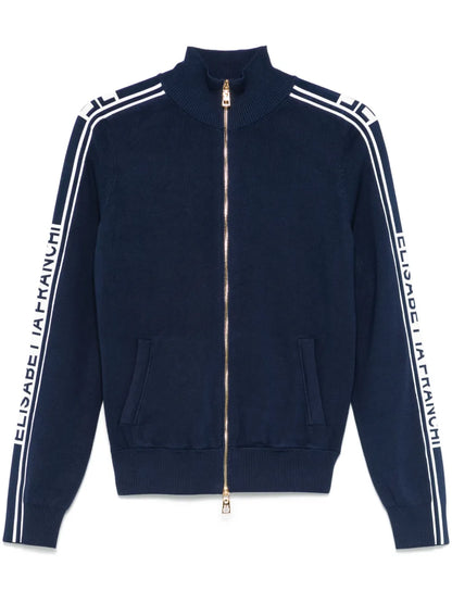 Contrasting-Bands Cardigan
