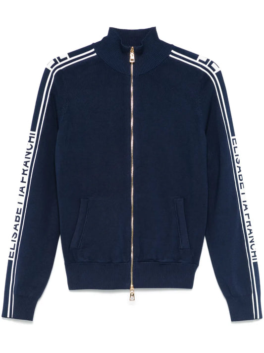 Contrasting-Bands Cardigan