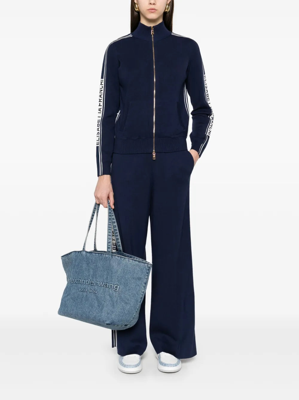 Contrasting-Bands Trousers