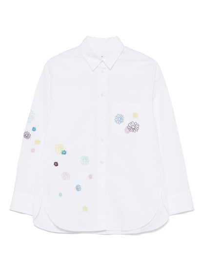 Floral-Embroidery Shirt