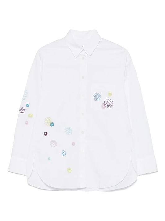 Floral-Embroidery Shirt