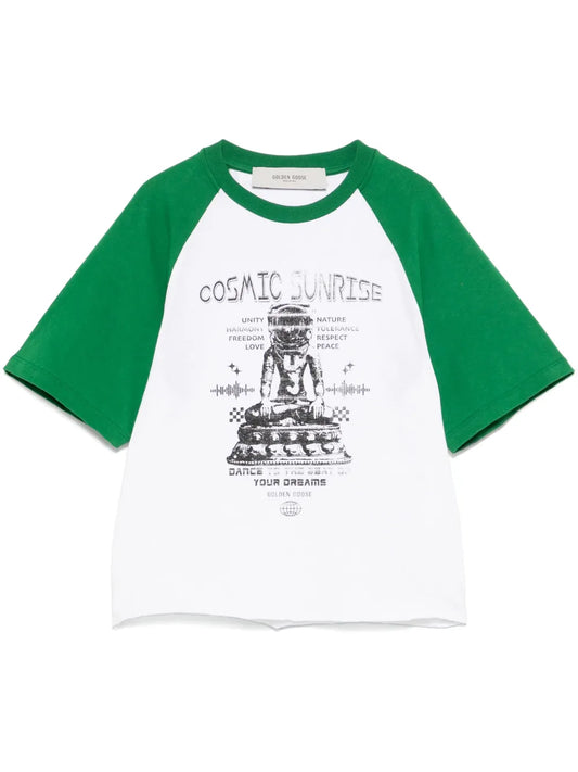 Contrasting-Sleeve T-Shirt