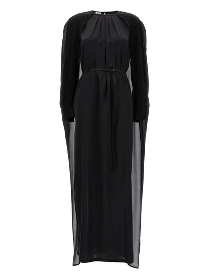Cape-Insert Maxi Dress