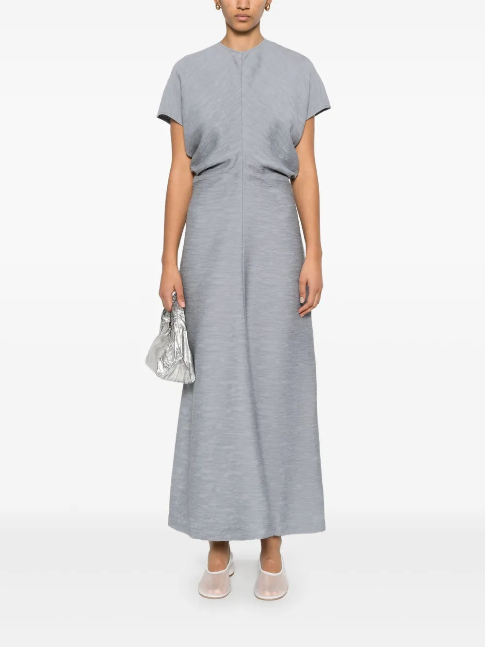 Slouch-Waist Crinkled Maxi Dress