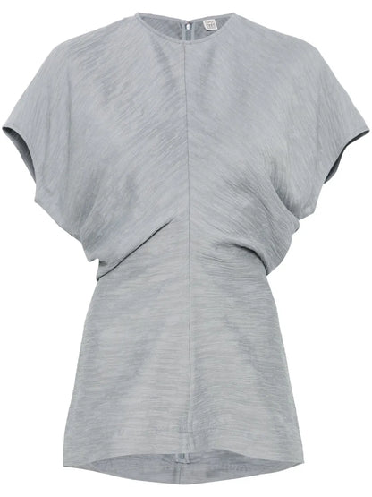 Slouch-Waist Crinkled Top