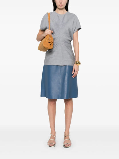 Slouch-Waist Crinkled Top
