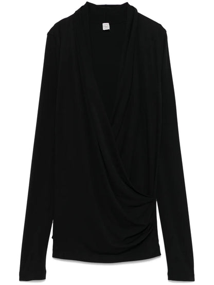 Overlapped Jersey Blouse