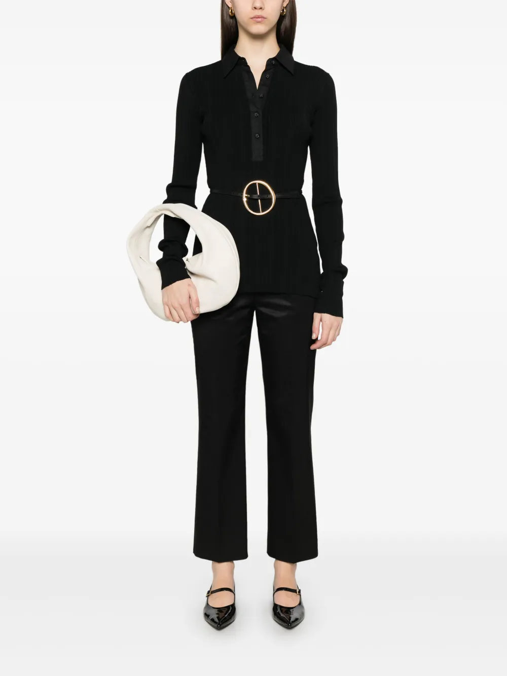 Straight-Leg Cropped Trousers