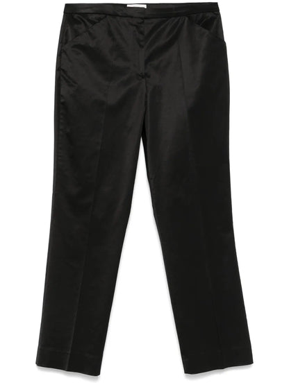 Straight-Leg Cropped Trousers