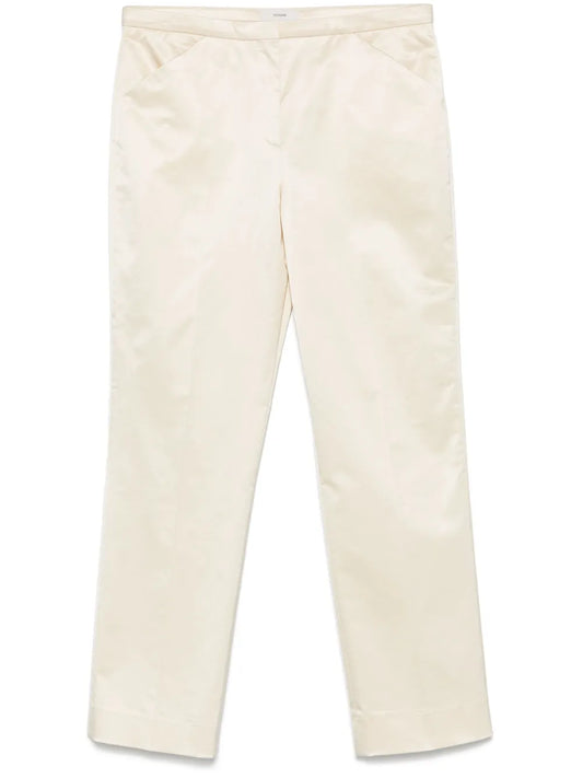Straight-Leg Cropped Trousers